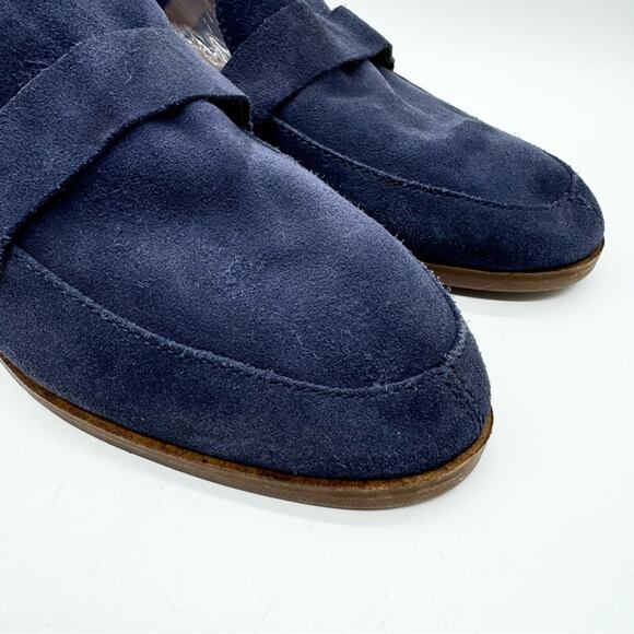 Lucky Brand Chennie Suede Leather Slip On Classic Loafers In Navy Size 10 Office - Picture 6 of 12